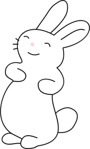 Laughing rabbit line art vector image