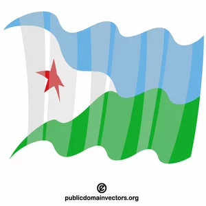Waving flag of Djibouti