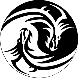 Ying Yang Drachen Zeichen Vektor-Bild