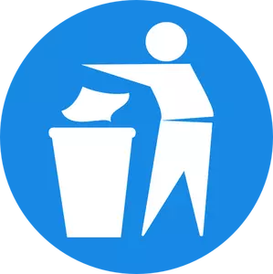 Dispose of rubbish in bin sign vector illustration