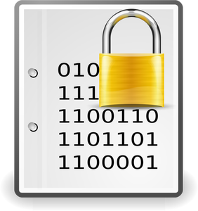 Encrypted document yellow sign vector clip art
