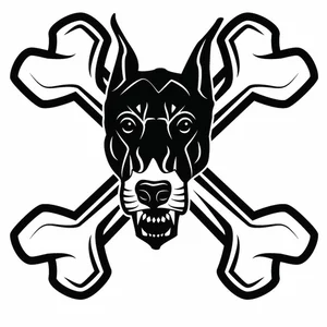Hund huvud logotyp silhuett