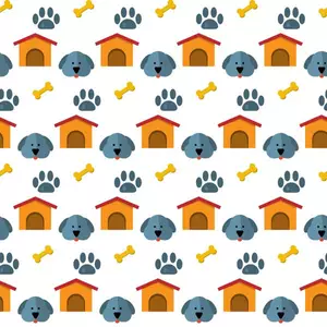 Hond huis naadloze patroon vector