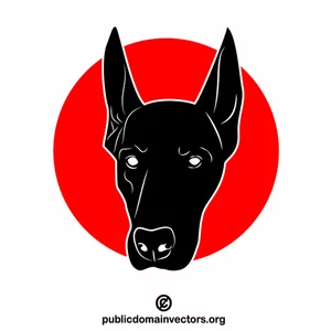 Illustration vectorielle de chien silhouette de marche