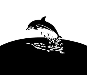 Vektorgrafik über Tauchen dolphin