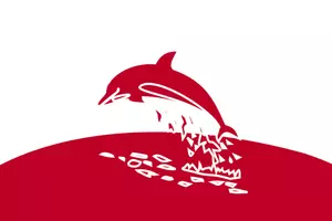 Delphin rote Kontur