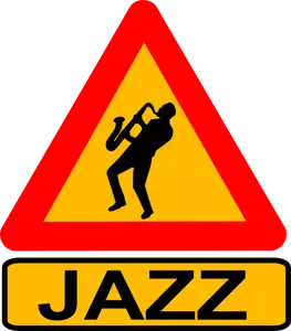 Waarschuwing teken jazzmuzikant vector afbeelding