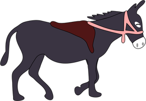 Vektor-ClipArt-Grafik über lila donkey