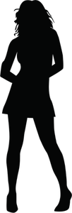 Femme en illustration vectorielle de minijupe silhouette