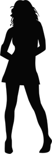 Femme en illustration vectorielle de minijupe silhouette