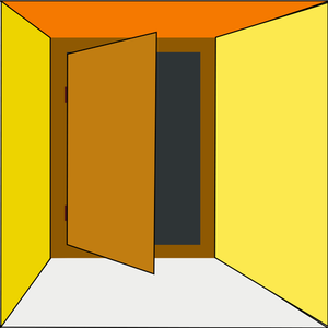 Vector illustration of exit door