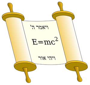 Rouleau de la Tora avec vecteur équation Einstein