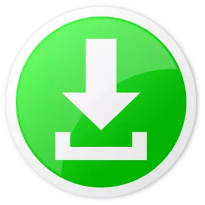Vector tekening van groene ronde download icoon