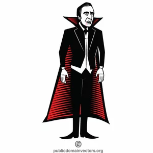 A cartoon of a man standing in front of a house. Count dracula halloween  vampire. - PICRYL - Public Domain Media Search Engine Public Domain Search