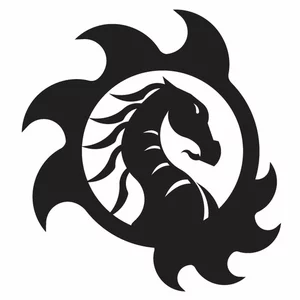 Dragon logotype silhuett