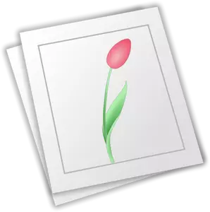 白い紙に描かれた花のベクトル画像