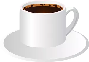 Vectorul miniaturi de ceaşcă de cafea cu o farfurie