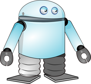 Cartoon blue robot vector image