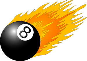 Biljardboll med flames vektor