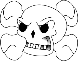 Bones behind skull vector illustration
