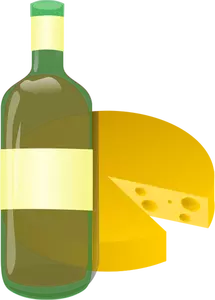 Hvit vin og ost ikonet vektorgrafikk