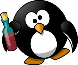 Drunk penguin vector image