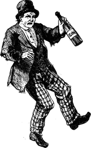 Borracho de hombre en dibujo vectorial de Ginebra