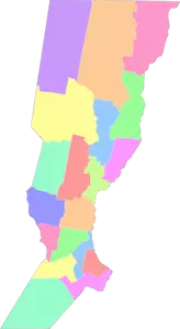 Mapa de regiones de Provenza Santa Fe en color de la imagen vectorial