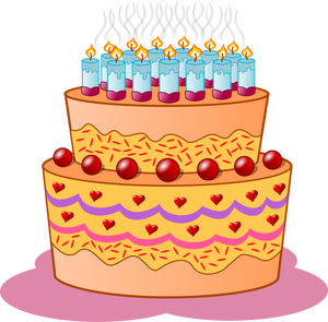 Ziua de naştere tort vector clip art imagine