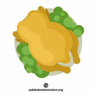 Imagen vectorial de pato al horno