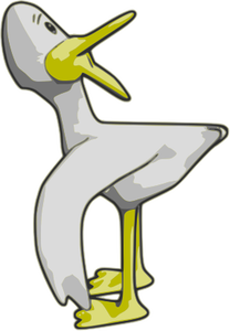 Grey duck cartoon illustration
