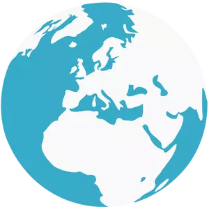 Earth blue and green globe vector clip art