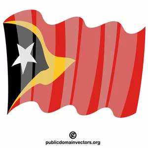 Bandeira acenando do Timor Leste
