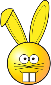 Spring bunny with yellow ears vector clip art