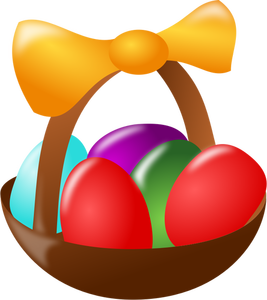 Oval Easter basket vector drawing