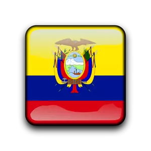 Ecuador flag vector button