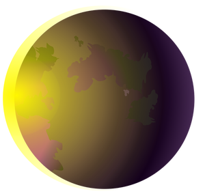 Ilustración del eclipse de sol detrás de la tierra