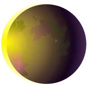 Ilustración del eclipse de sol detrás de la tierra