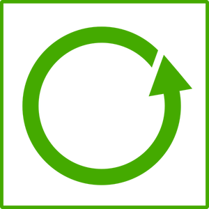 Vektorgrafikk utklipp av øko grønne resirkulere ikon med tynn ramme