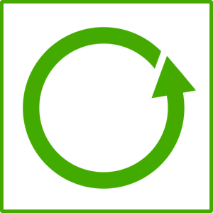 Clipart vetorial de eco verde reciclar ícone com borda fina