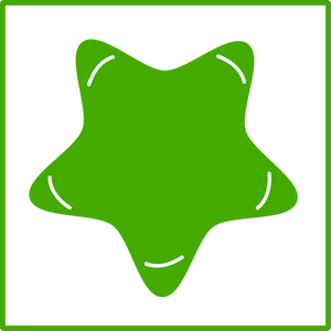 Vector illustration of eco green star icon with thin border