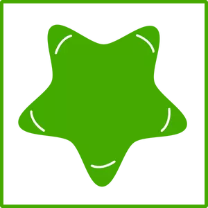 Ilustrasi vektor ikon bintang eco hijau dengan perbatasan tipis