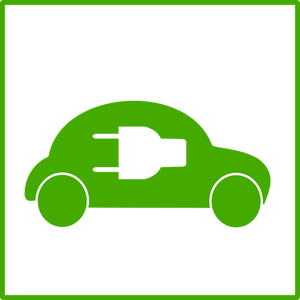 Gráficos del vector icono coche eléctrico
