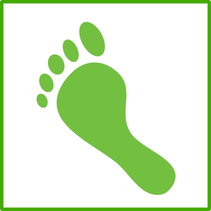 Icona di eco carbon footprint vettoriale