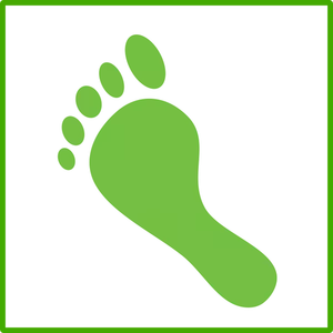 Eco carbon footprint vector icon