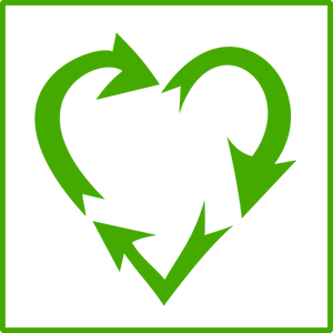 Eco liefde recycling vector pictogram