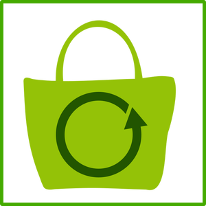 Ekologiczne zakupy ikona wektor zielony