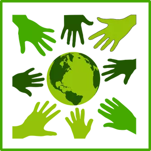 Illustrazione vettoriale di eco verde solidarietà icona