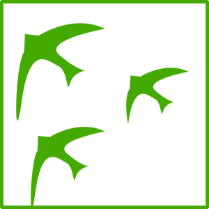 Eco vogels in vlucht vector pictogram