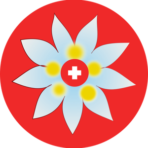Sveitsiske kors og blomst